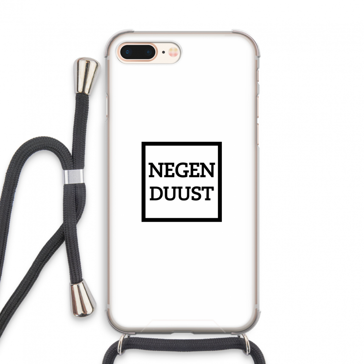 Negenduust vierkant: iPhone 8 Plus Transparant Hoesje met koord