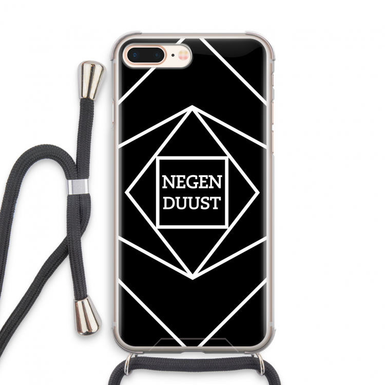 Negenduust geometrisch: iPhone 8 Plus Transparant Hoesje met koord