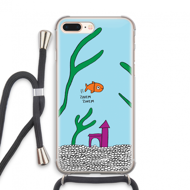 Aquarium: iPhone 8 Plus Transparant Hoesje met koord
