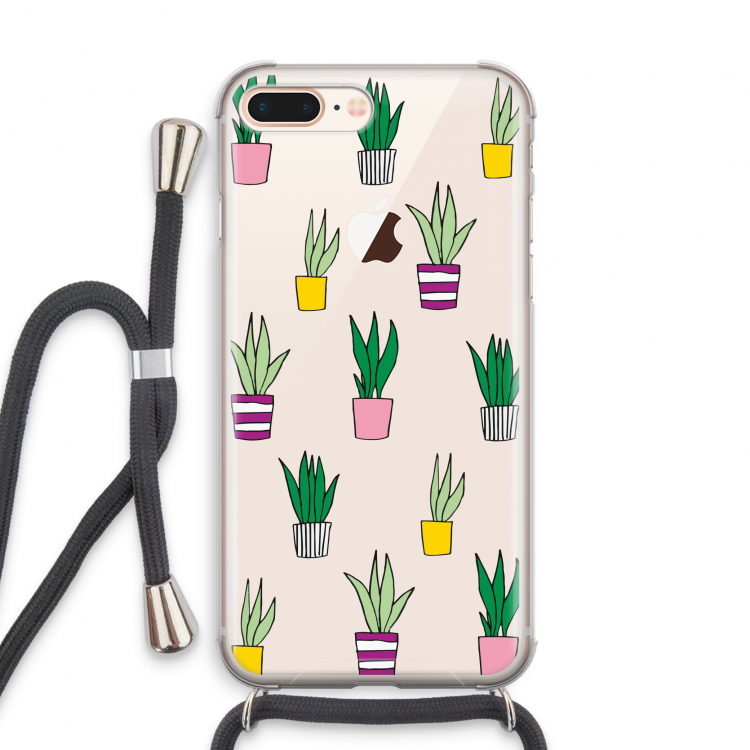Sanseveria: iPhone 8 Plus Transparant Hoesje met koord