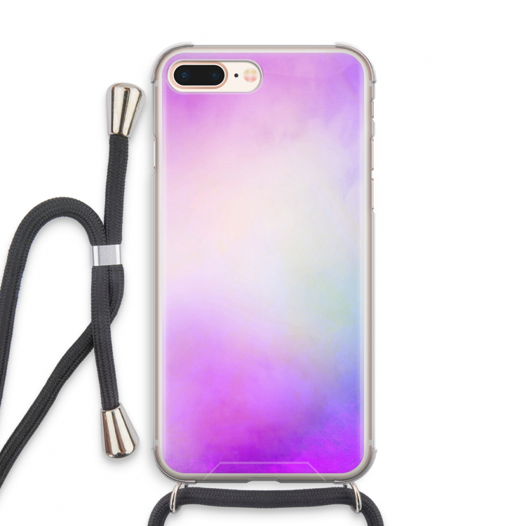 Clouds pastel: iPhone 8 Plus Transparant Hoesje met koord