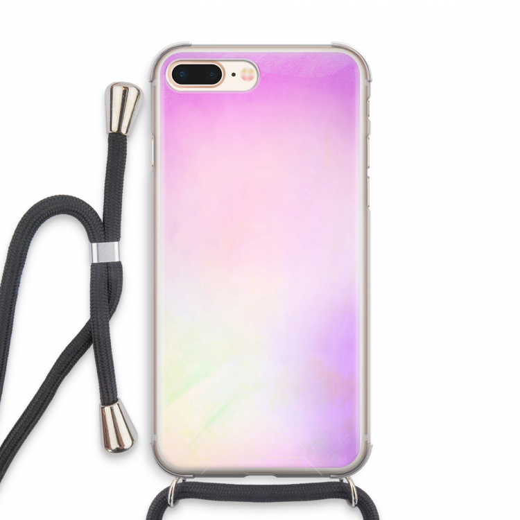 Flow mist pastel: iPhone 8 Plus Transparant Hoesje met koord