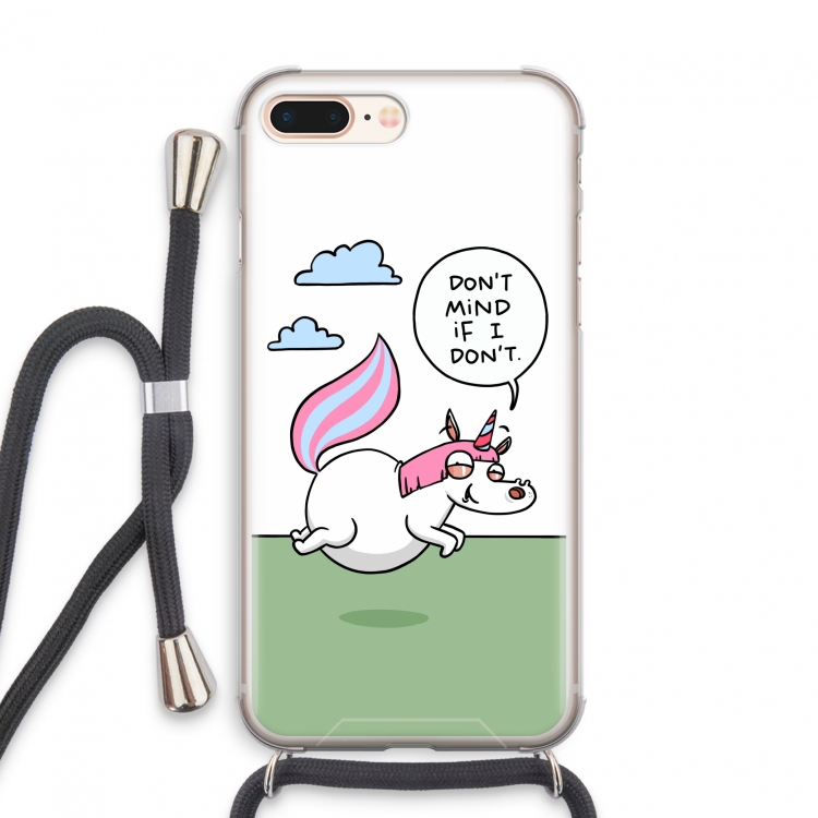 Unicorn: iPhone 8 Plus Transparant Hoesje met koord