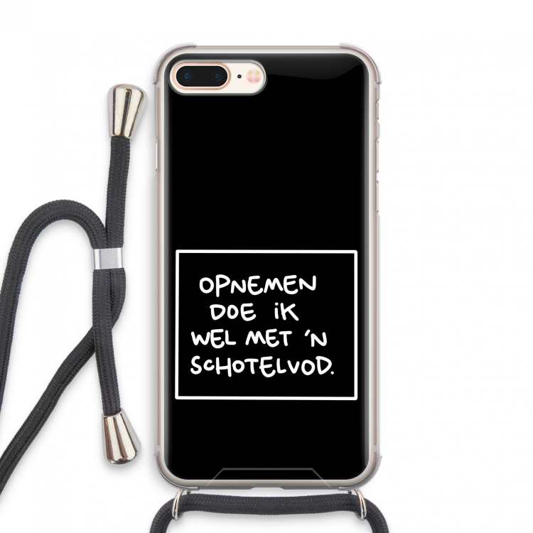 Schotelvod: iPhone 8 Plus Transparant Hoesje met koord