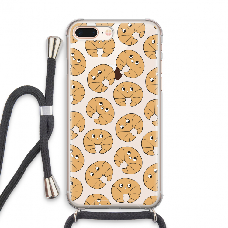 Croissant: iPhone 8 Plus Transparant Hoesje met koord