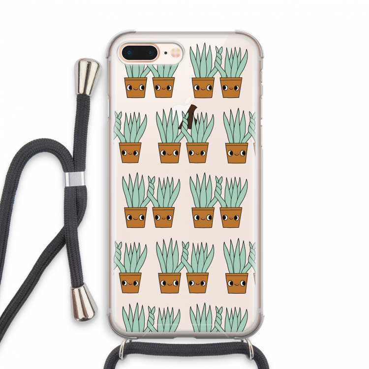 Sansevieria: iPhone 8 Plus Transparant Hoesje met koord