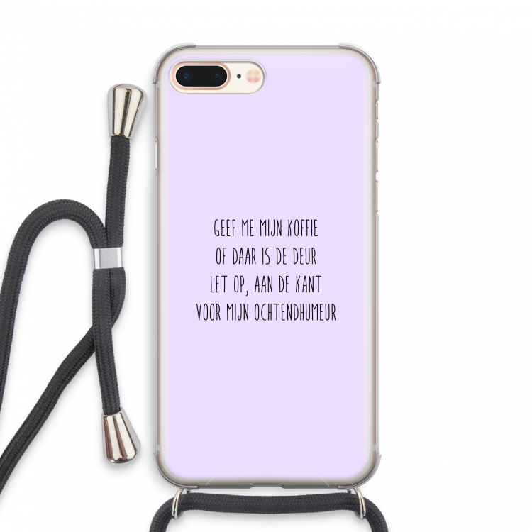 Ochtendhumeur: iPhone 8 Plus Transparant Hoesje met koord