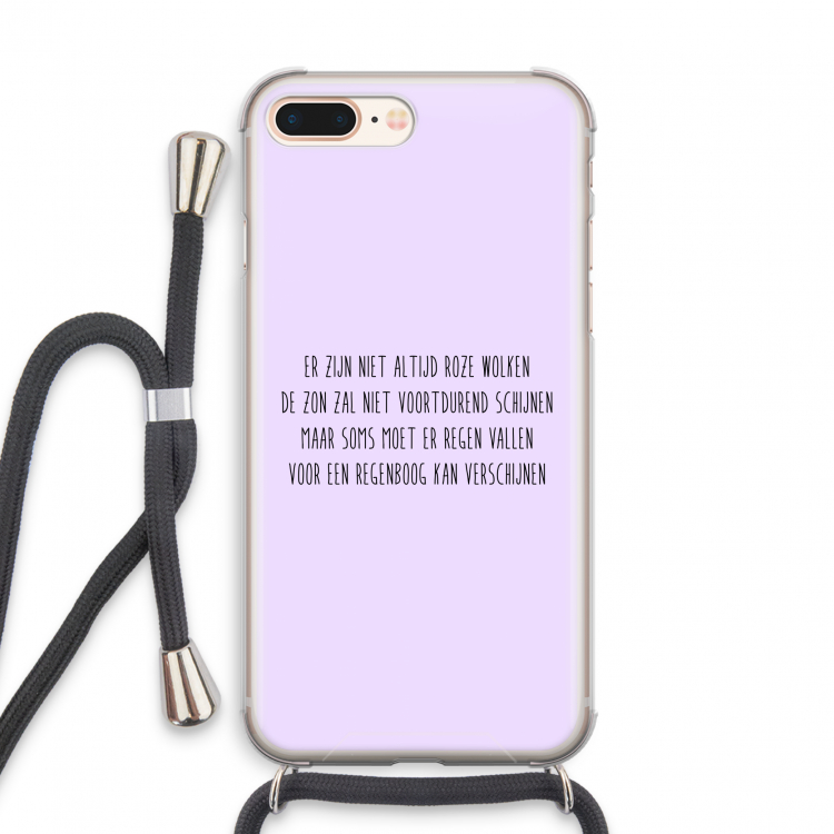 Regenboog: iPhone 8 Plus Transparant Hoesje met koord