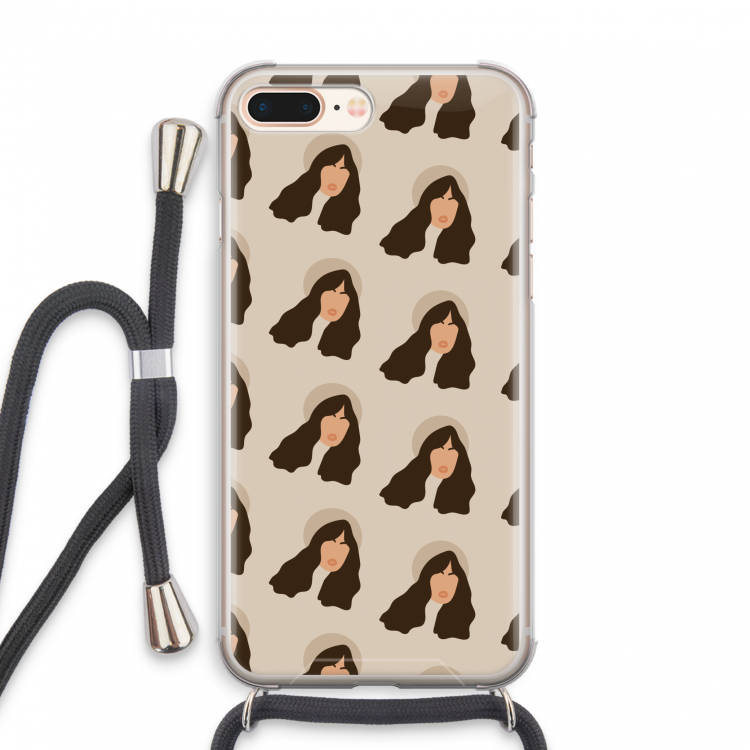 Bonjour mon amour: iPhone 8 Plus Transparant Hoesje met koord