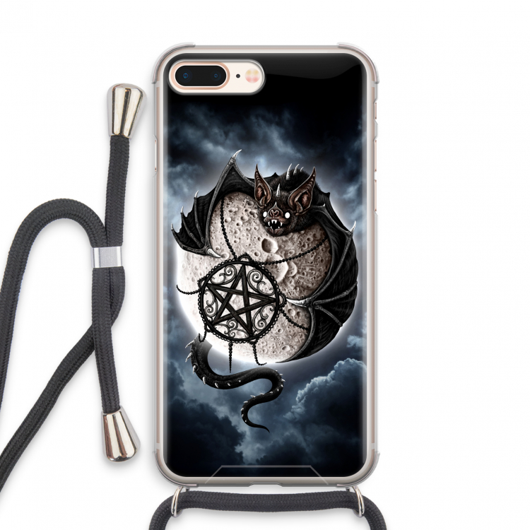 Volle maan: iPhone 8 Plus Transparant Hoesje met koord