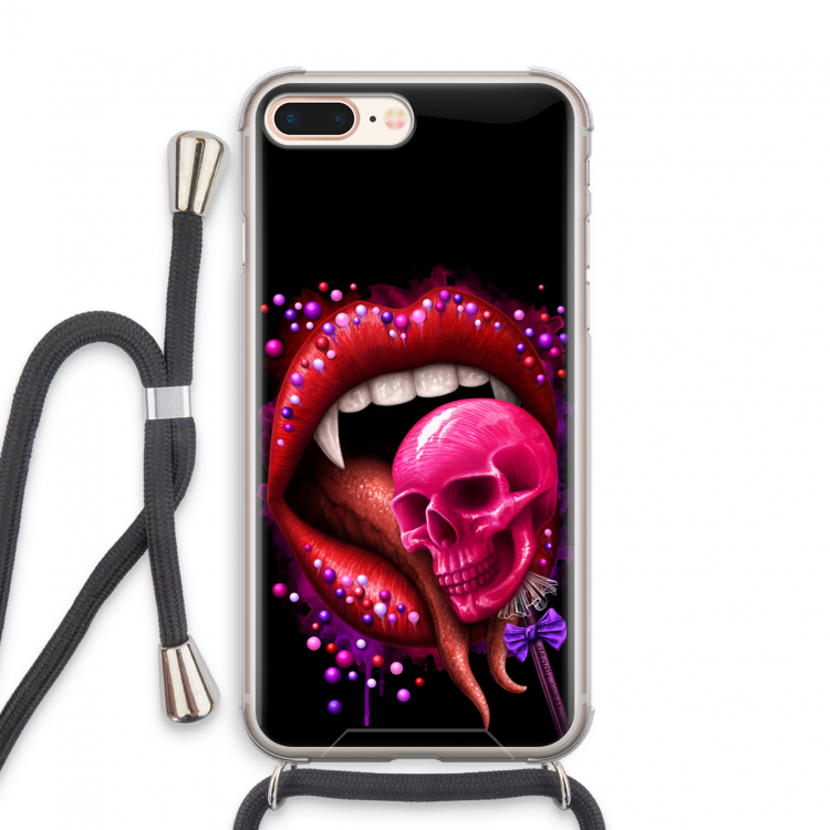 Dodelijk zoet: iPhone 8 Plus Transparant Hoesje met koord