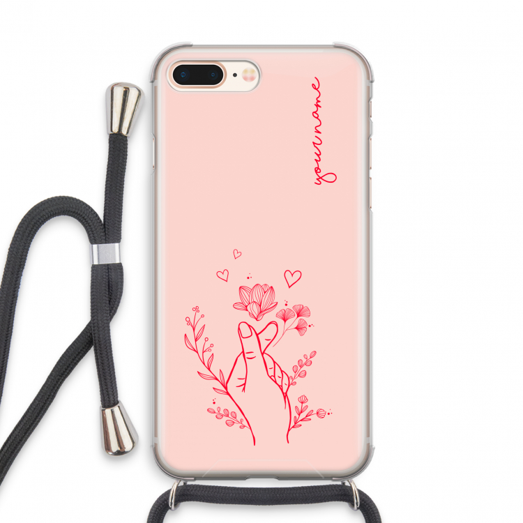 Giving Flowers: iPhone 8 Plus Transparant Hoesje met koord