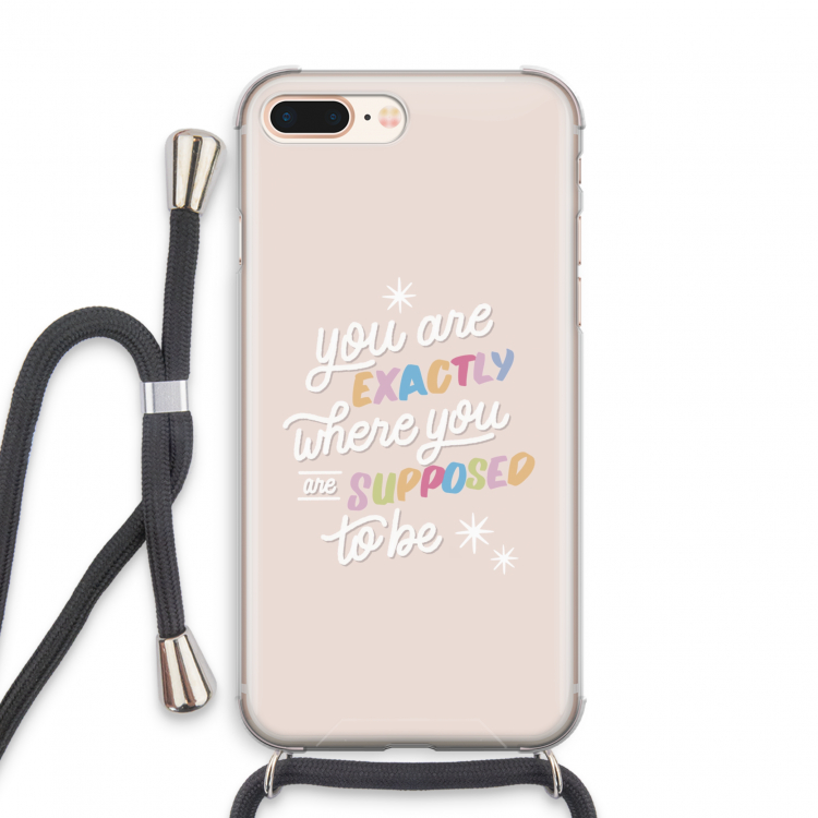Right Place: iPhone 8 Plus Transparant Hoesje met koord