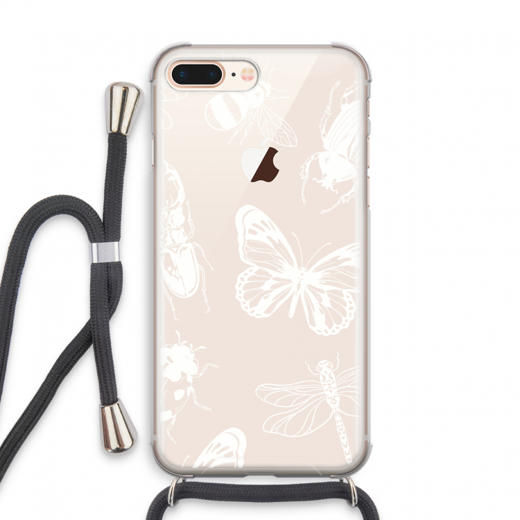 Tiny Bugs: iPhone 8 Plus Transparant Hoesje met koord