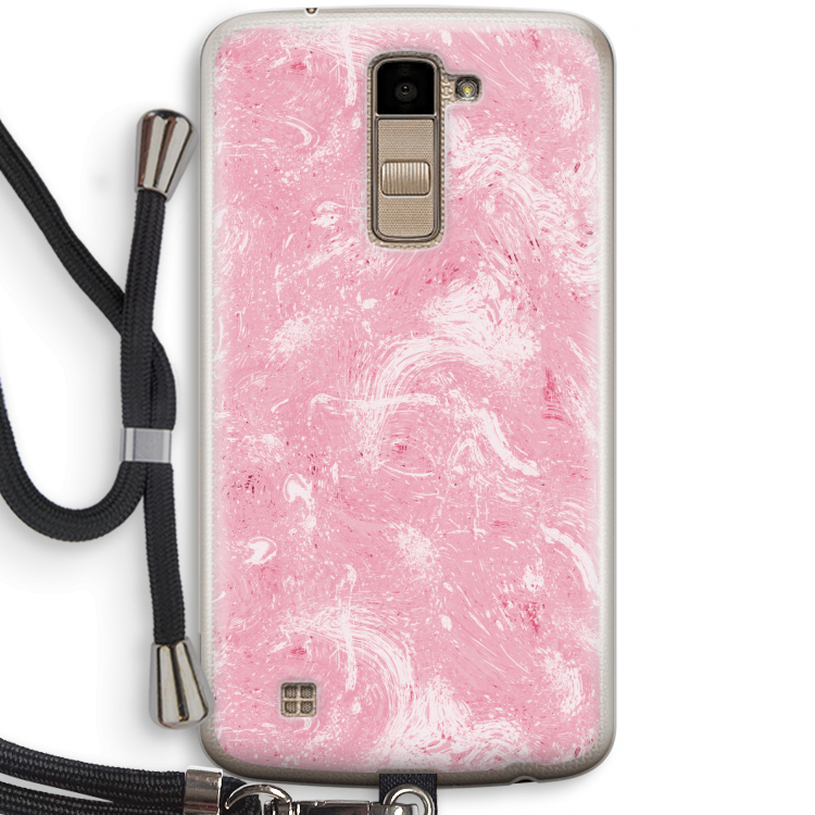 Abstract Painting Pink: LG K10 (2016) Transparant Hoesje met koord