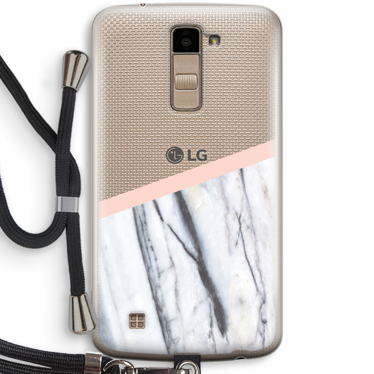 A touch of peach: LG K10 (2016) Transparant Hoesje met koord