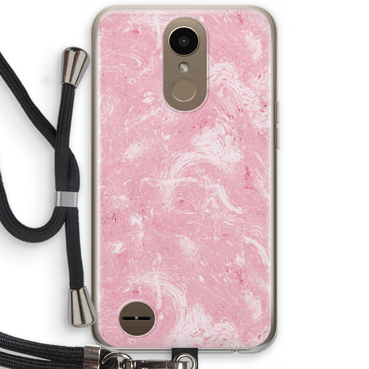 Abstract Painting Pink: LG K10 (2017) Transparant Hoesje met koord