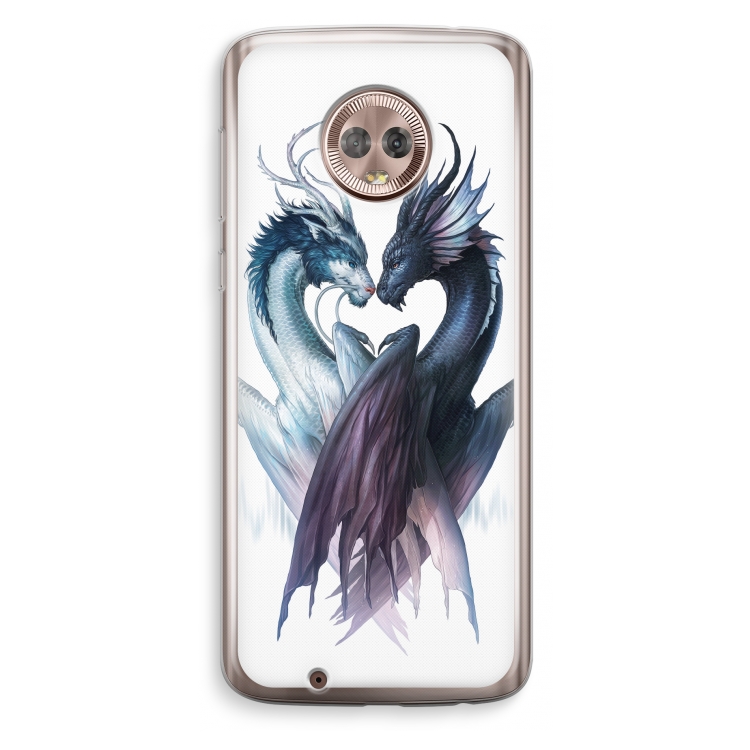 Yin Yang Dragons: Motorola Moto G6 Transparant Hoesje