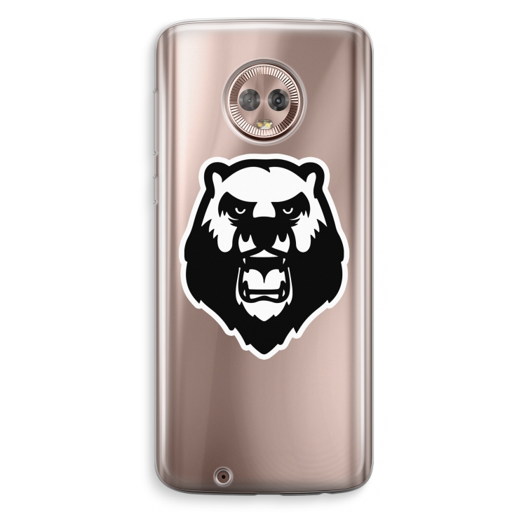Angry Bear (white): Motorola Moto G6 Transparant Hoesje
