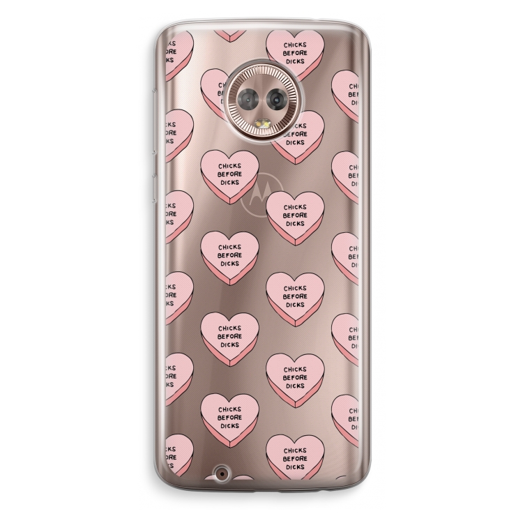 Chicks before dicks: Motorola Moto G6 Transparant Hoesje