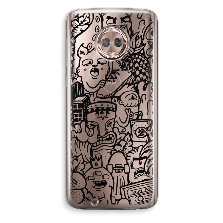 Vexx Black Mixtape: Motorola Moto G6 Transparant Hoesje