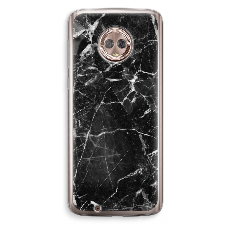Zwart Marmer 2: Motorola Moto G6 Transparant Hoesje