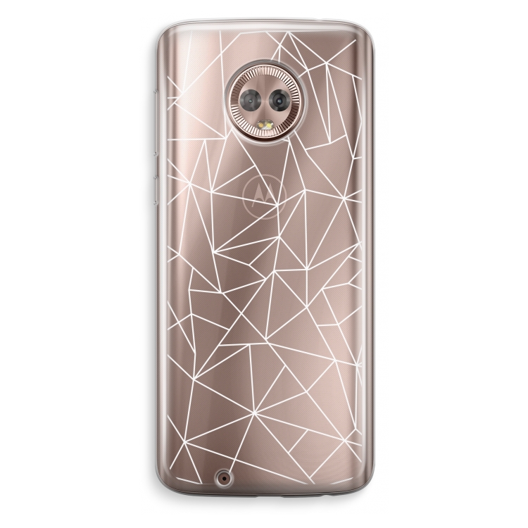 Geometrische lijnen wit: Motorola Moto G6 Transparant Hoesje