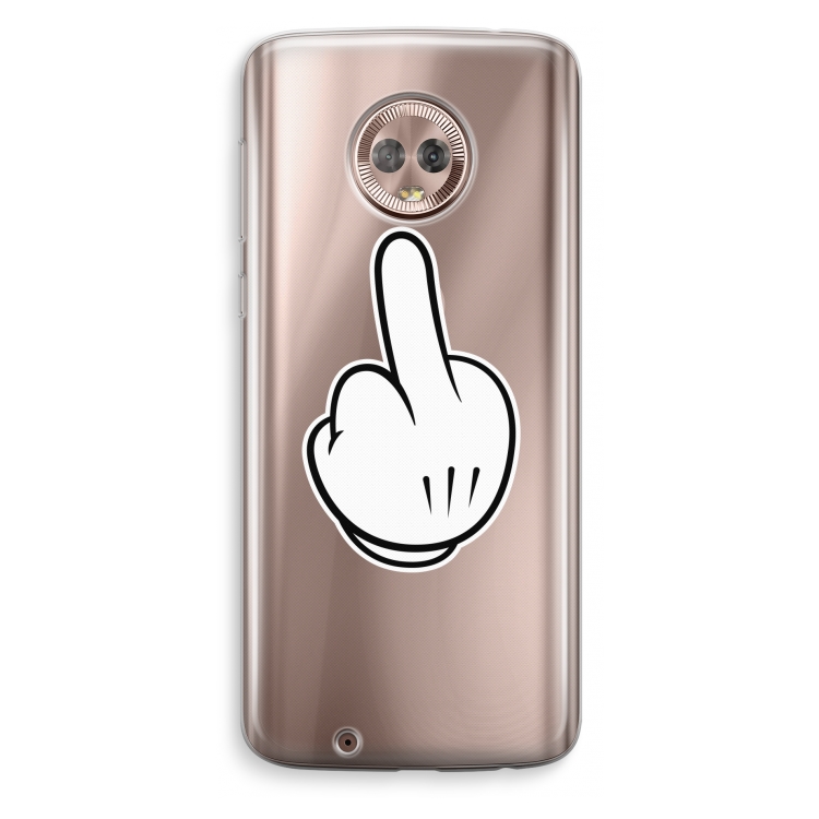 Middle finger white: Motorola Moto G6 Transparant Hoesje