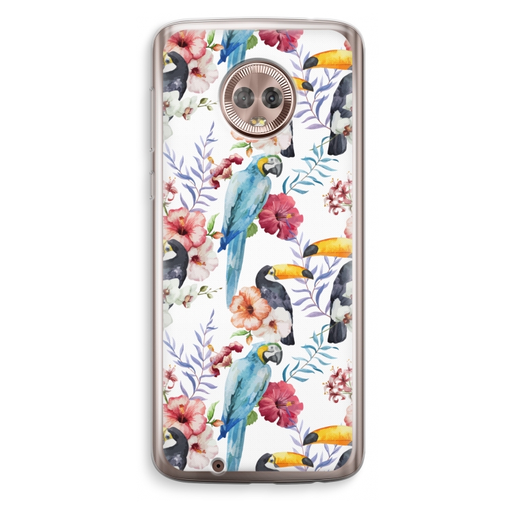 Bloemen tukan: Motorola Moto G6 Transparant Hoesje