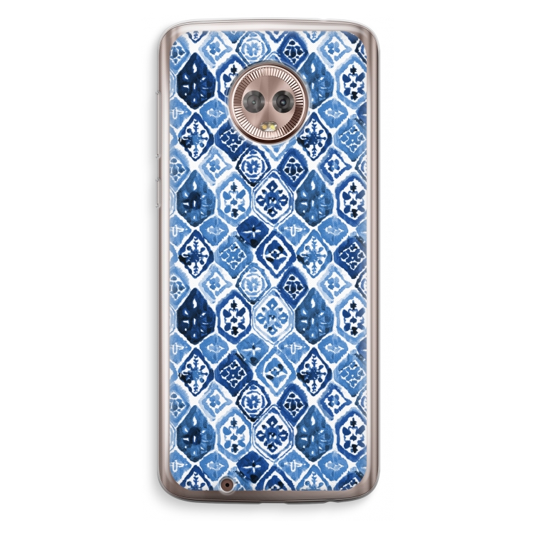 Blauw motief: Motorola Moto G6 Transparant Hoesje