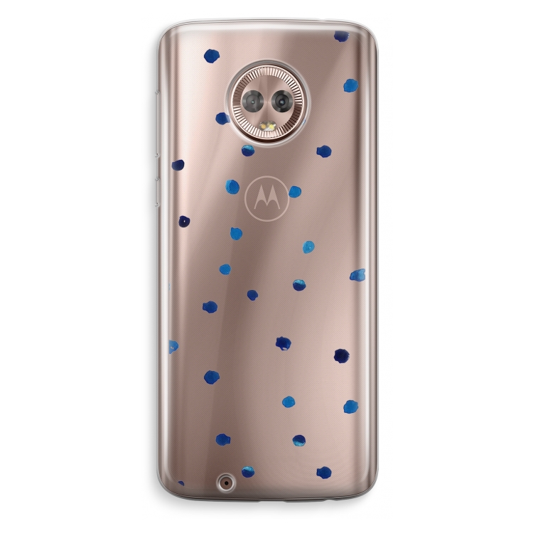 Blauwe stippen: Motorola Moto G6 Transparant Hoesje