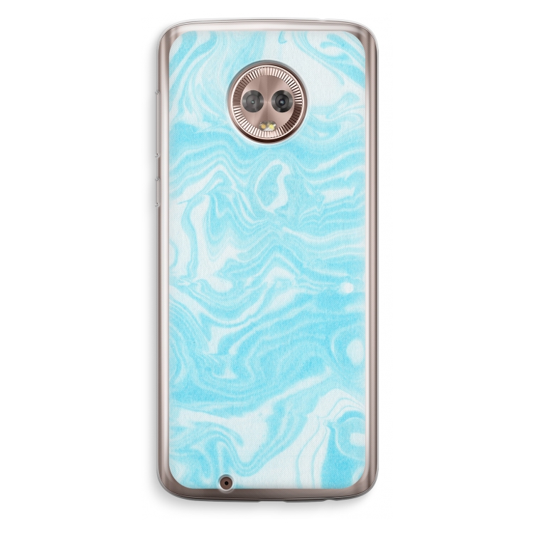 Waterverf blauw: Motorola Moto G6 Transparant Hoesje