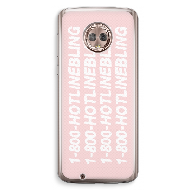 Hotline bling pink: Motorola Moto G6 Transparant Hoesje