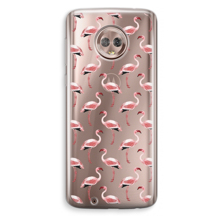 Flamingoprint groen: Motorola Moto G6 Transparant Hoesje