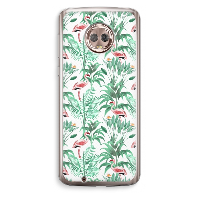 Flamingo bladeren: Motorola Moto G6 Transparant Hoesje