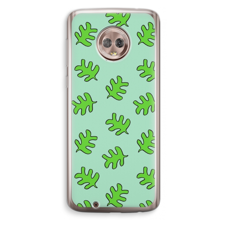 Groene blaadjes: Motorola Moto G6 Transparant Hoesje