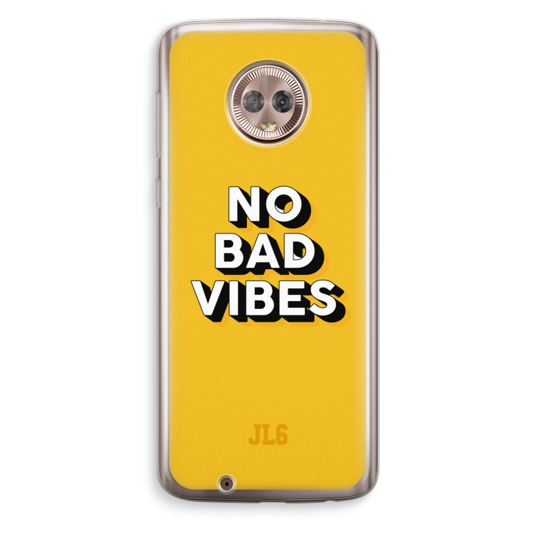 No Bad Vibes: Motorola Moto G6 Transparant Hoesje