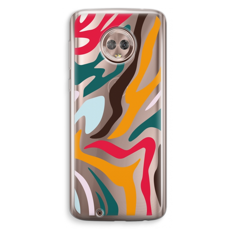Colored Zebra: Motorola Moto G6 Transparant Hoesje