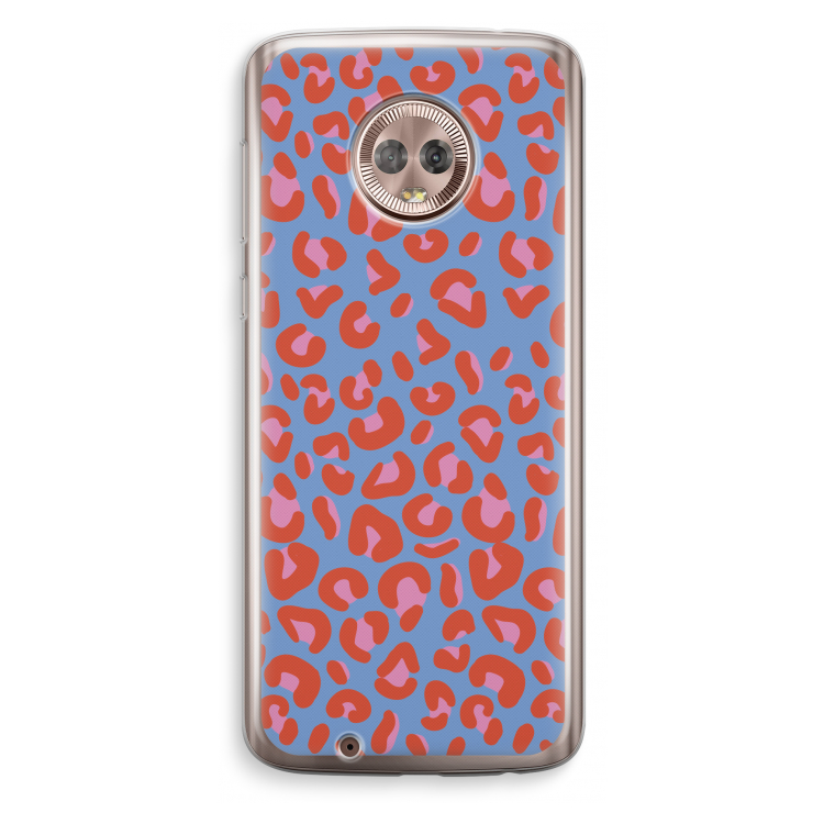 Leopard blue: Motorola Moto G6 Transparant Hoesje