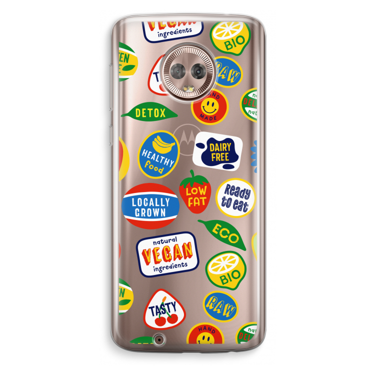 Fruitsticker: Motorola Moto G6 Transparant Hoesje