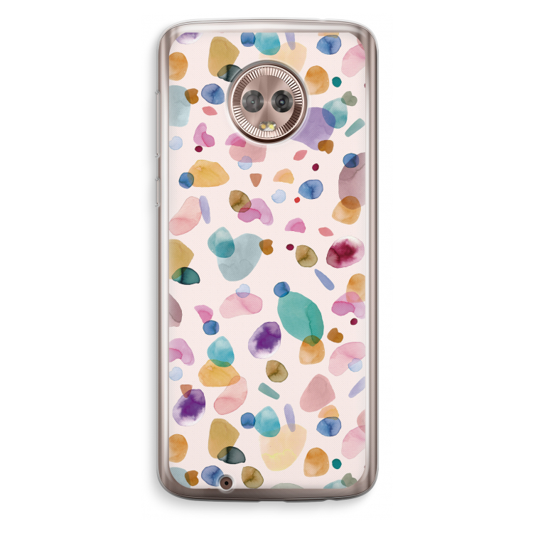 Terrazzo Memphis Pink: Motorola Moto G6 Transparant Hoesje