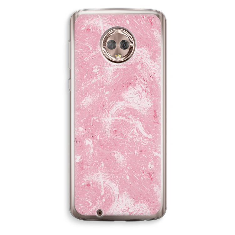 Abstract Painting Pink: Motorola Moto G6 Transparant Hoesje