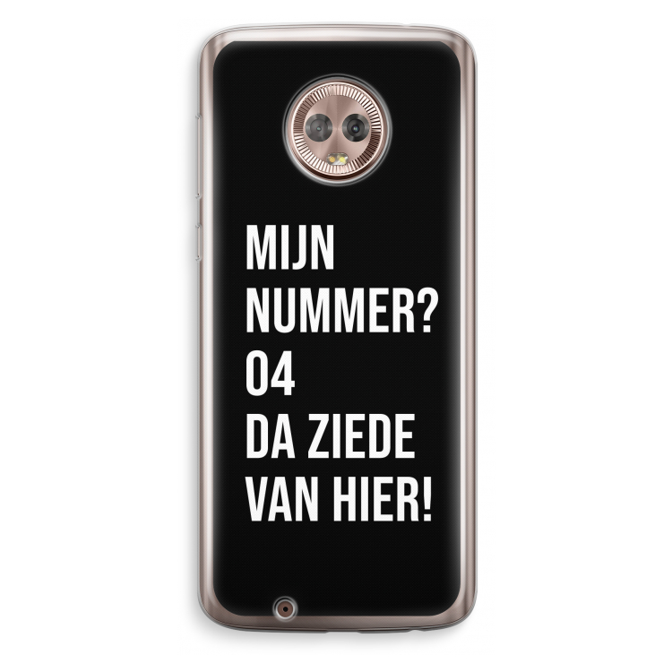 Da ziede van hier - Zwart: Motorola Moto G6 Transparant Hoesje