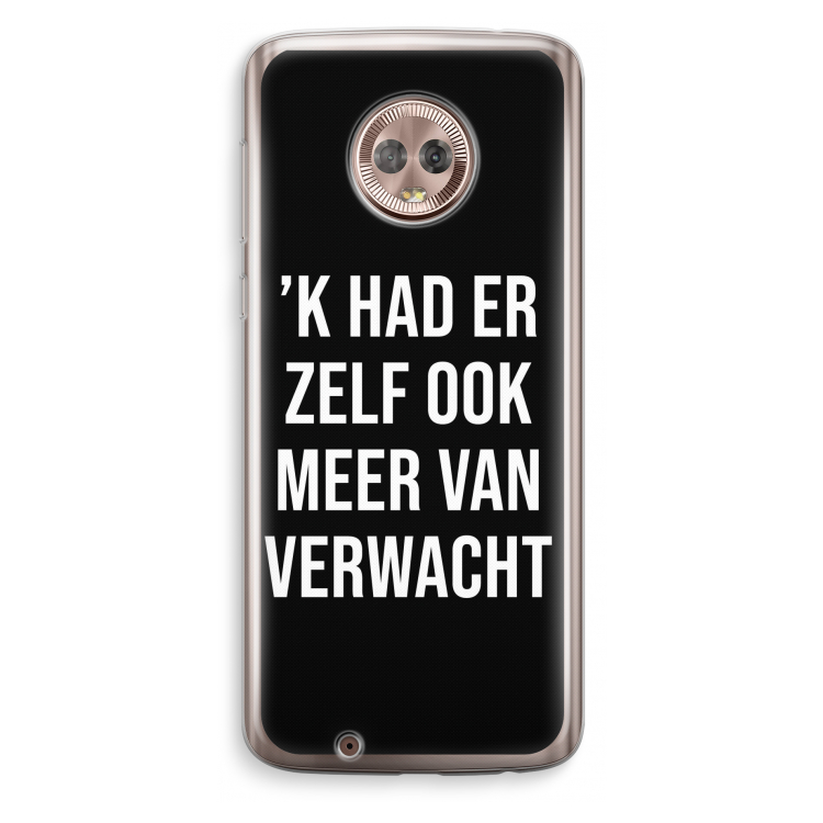 Meer verwacht - Zwart: Motorola Moto G6 Transparant Hoesje