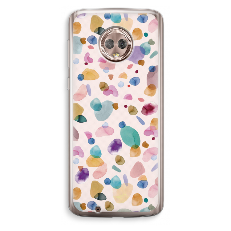 Terrazzo Memphis Pink: Motorola Moto G6 Transparant Hoesje