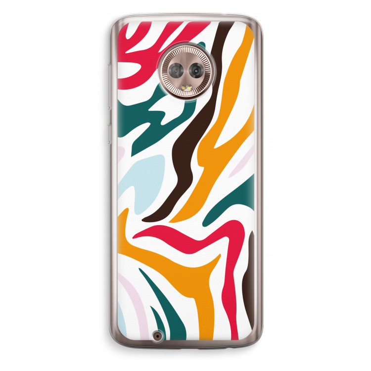 Colored Zebra: Motorola Moto G6 Transparant Hoesje