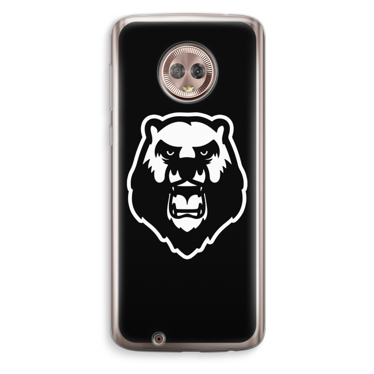 Angry Bear (black): Motorola Moto G6 Transparant Hoesje