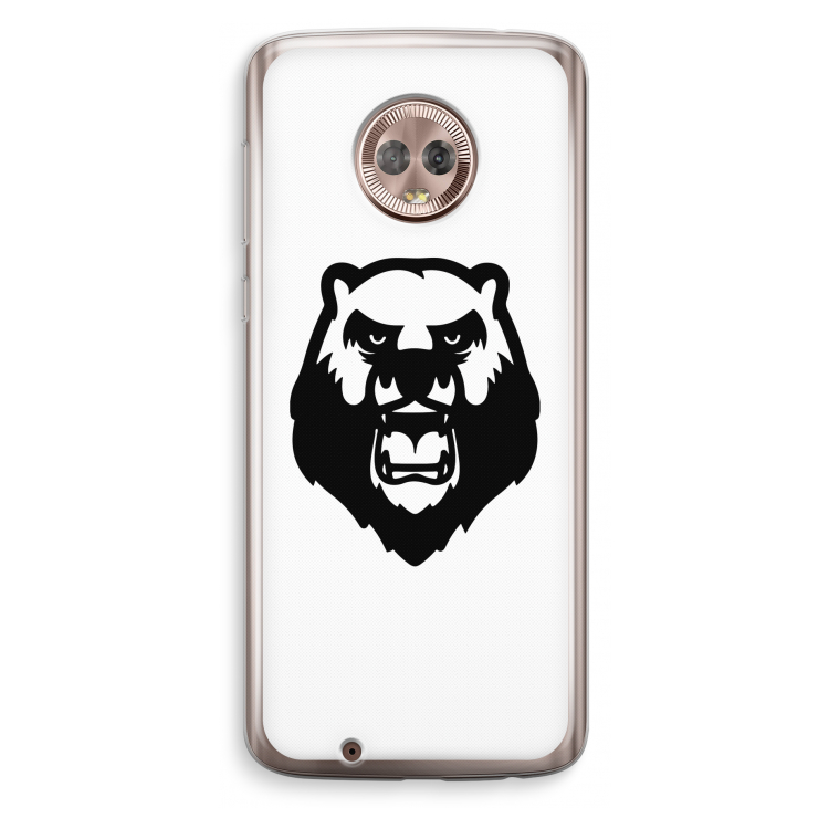 Angry Bear (white): Motorola Moto G6 Transparant Hoesje