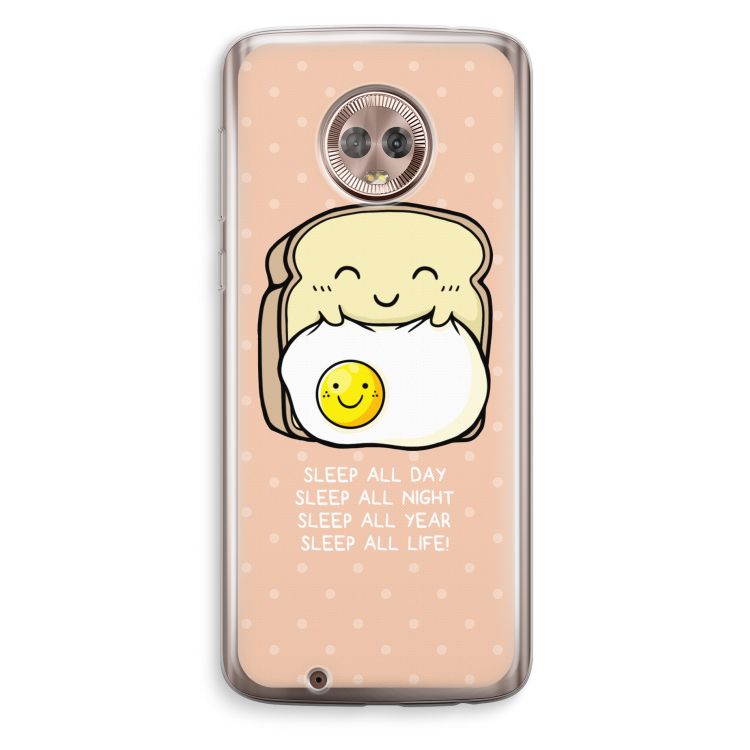 Sleep All Day: Motorola Moto G6 Transparant Hoesje