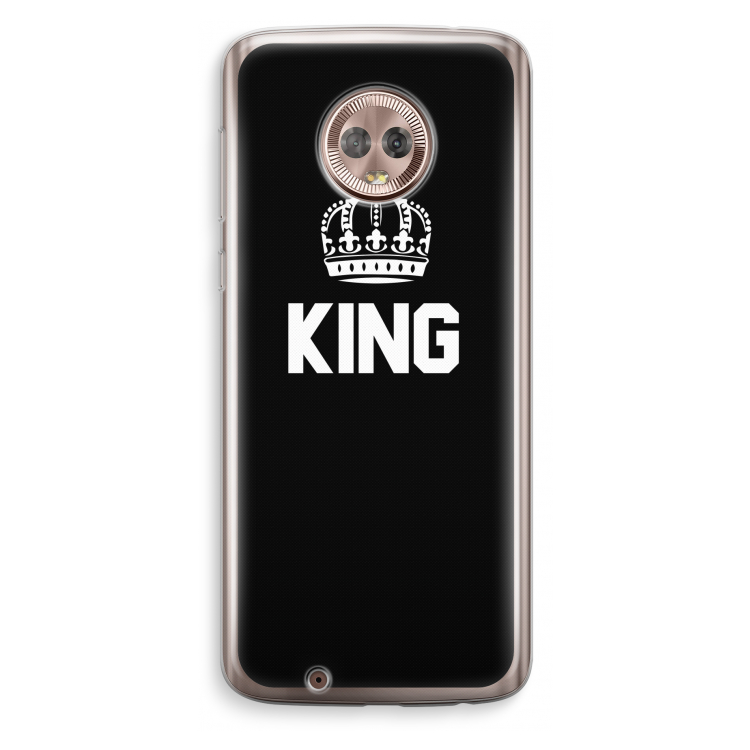King zwart: Motorola Moto G6 Transparant Hoesje